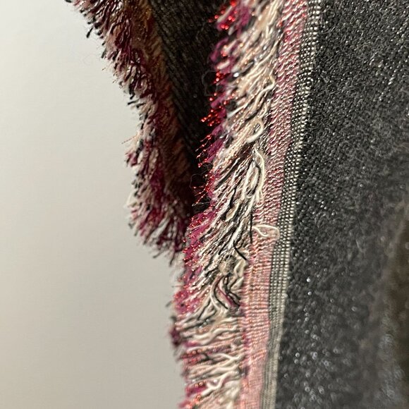 Womens Blanket Kimono Shawl Wrap Fringe Top NWT One Size Shimmer Tapestry Duster - Picture 4 of 13